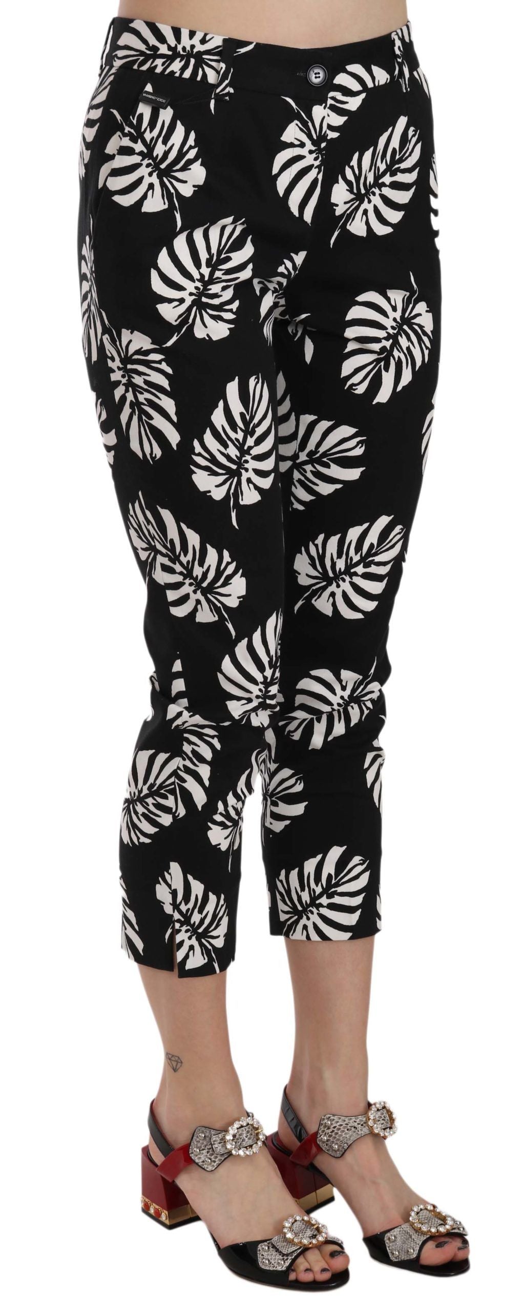 Dolce & Gabbana – Elegante, enge Caprihose mit Palmen-Print