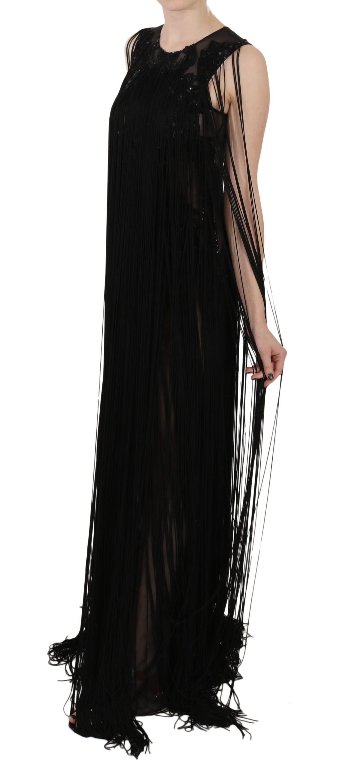 John Richmond Sheer Sequined Maxi Elegance Dress