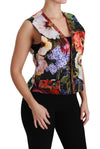 Gilet sans manches en brocart fleuri multicolore Dolce &amp; Gabbana