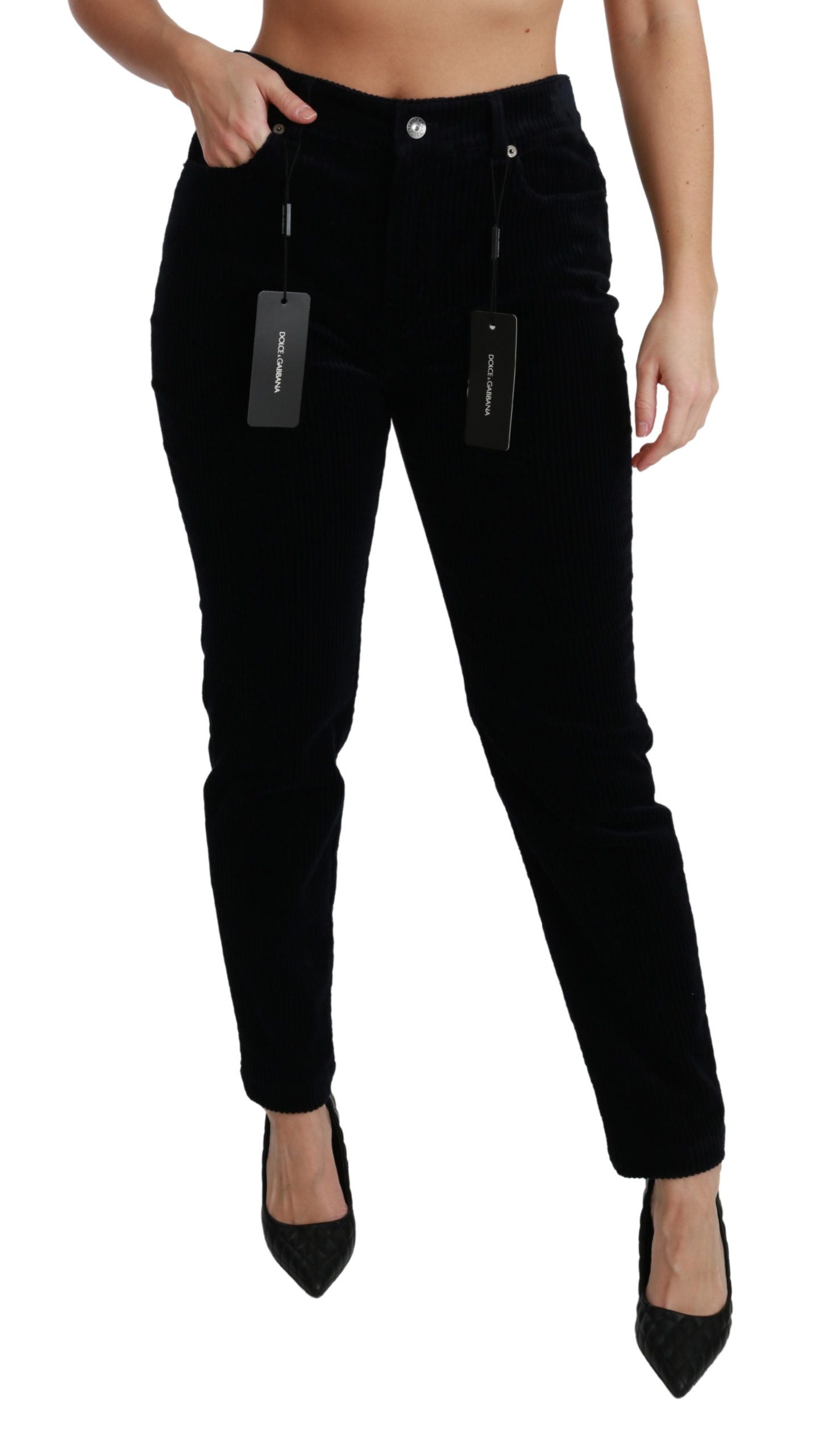 Dolce & Gabbana – Schicke Skinny-Jeans aus Cord mit mittlerer Taille