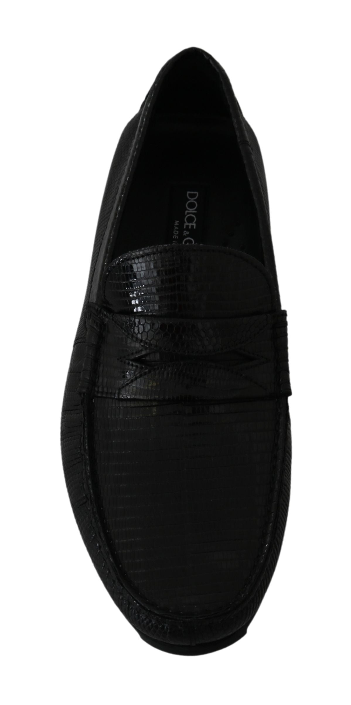 Mocassins Dolce & Gabbana en cuir de lézard noir exquis