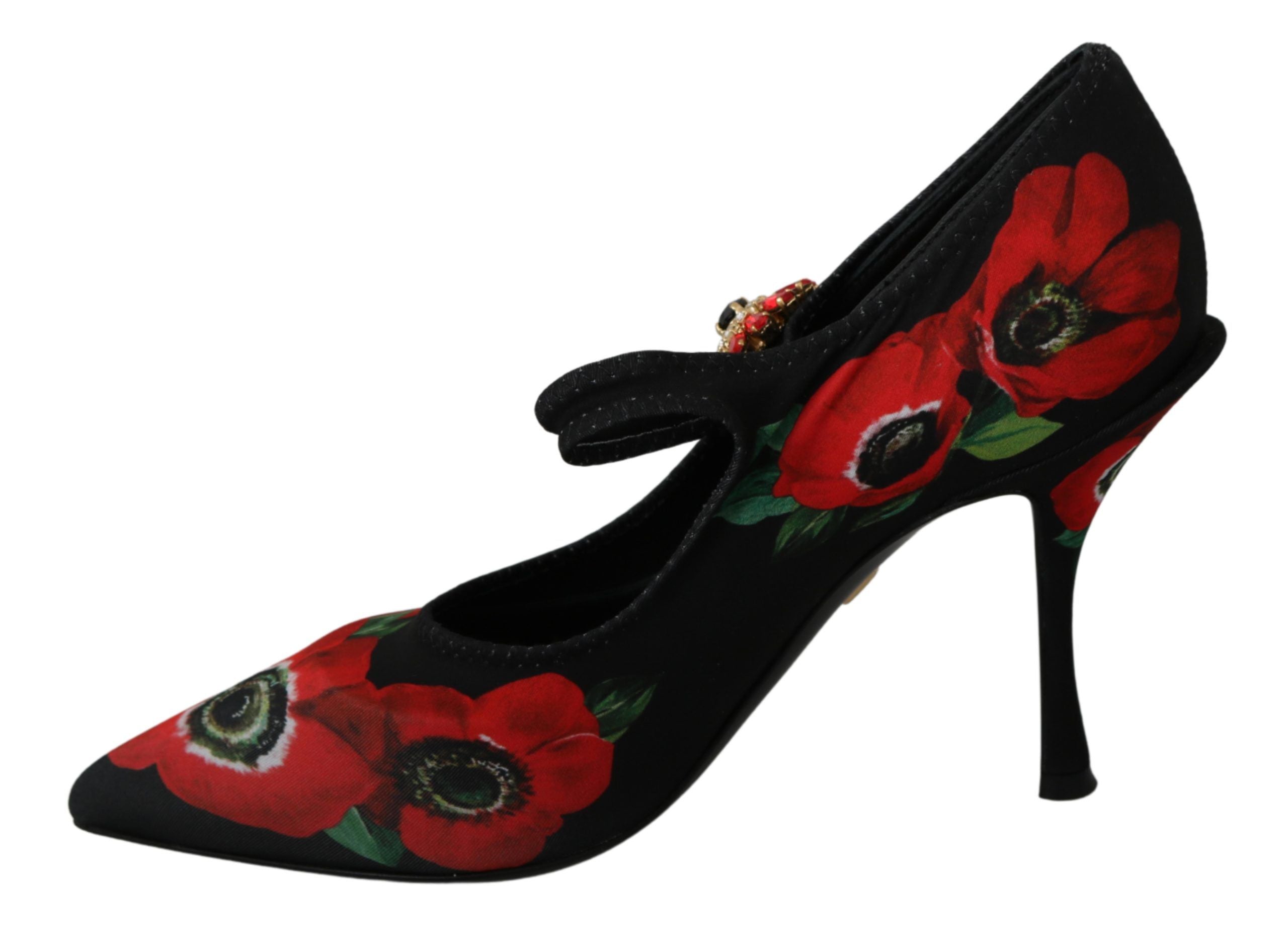 Dolce & Gabbana – Mary-Janes-Pumps mit Blumenmuster und Kristalldetail