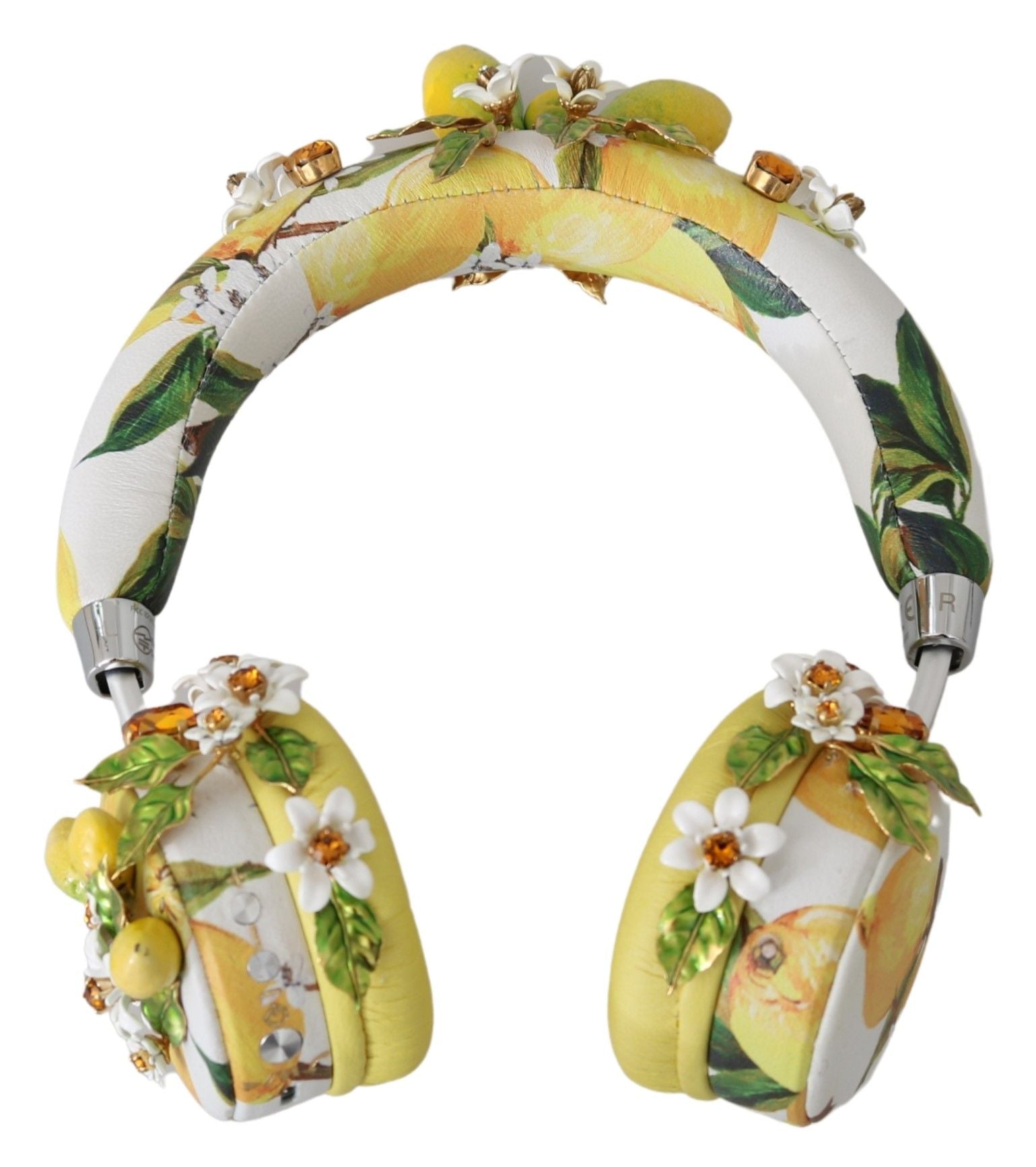 Casque audio glamour en cuir orné d'or Dolce & Gabbana