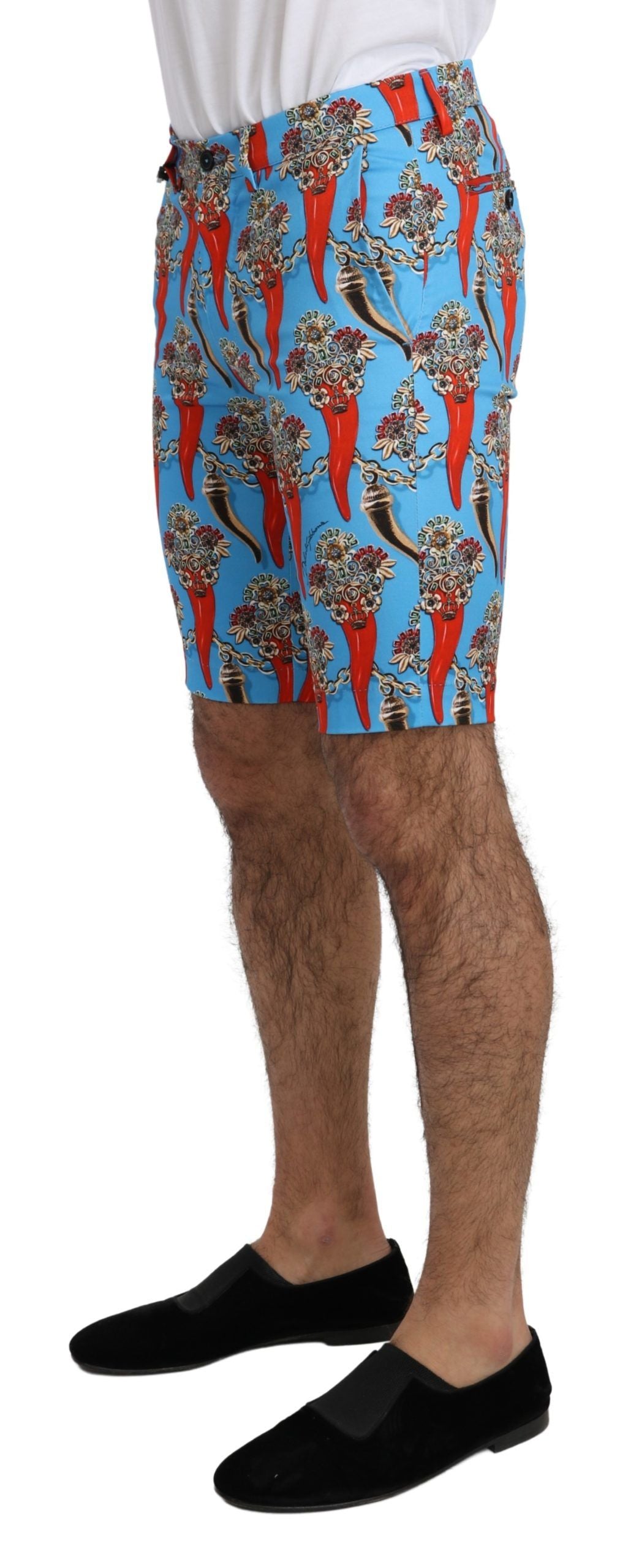 Short décontracté Dolce & Gabbana Chic Blue Chili Print