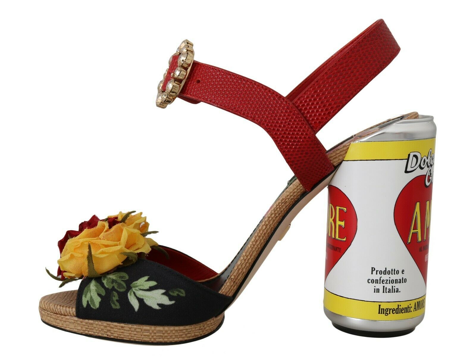 Dolce & Gabbana – Sandalen mit mehrfarbiger Blumen- und Kristallverzierung