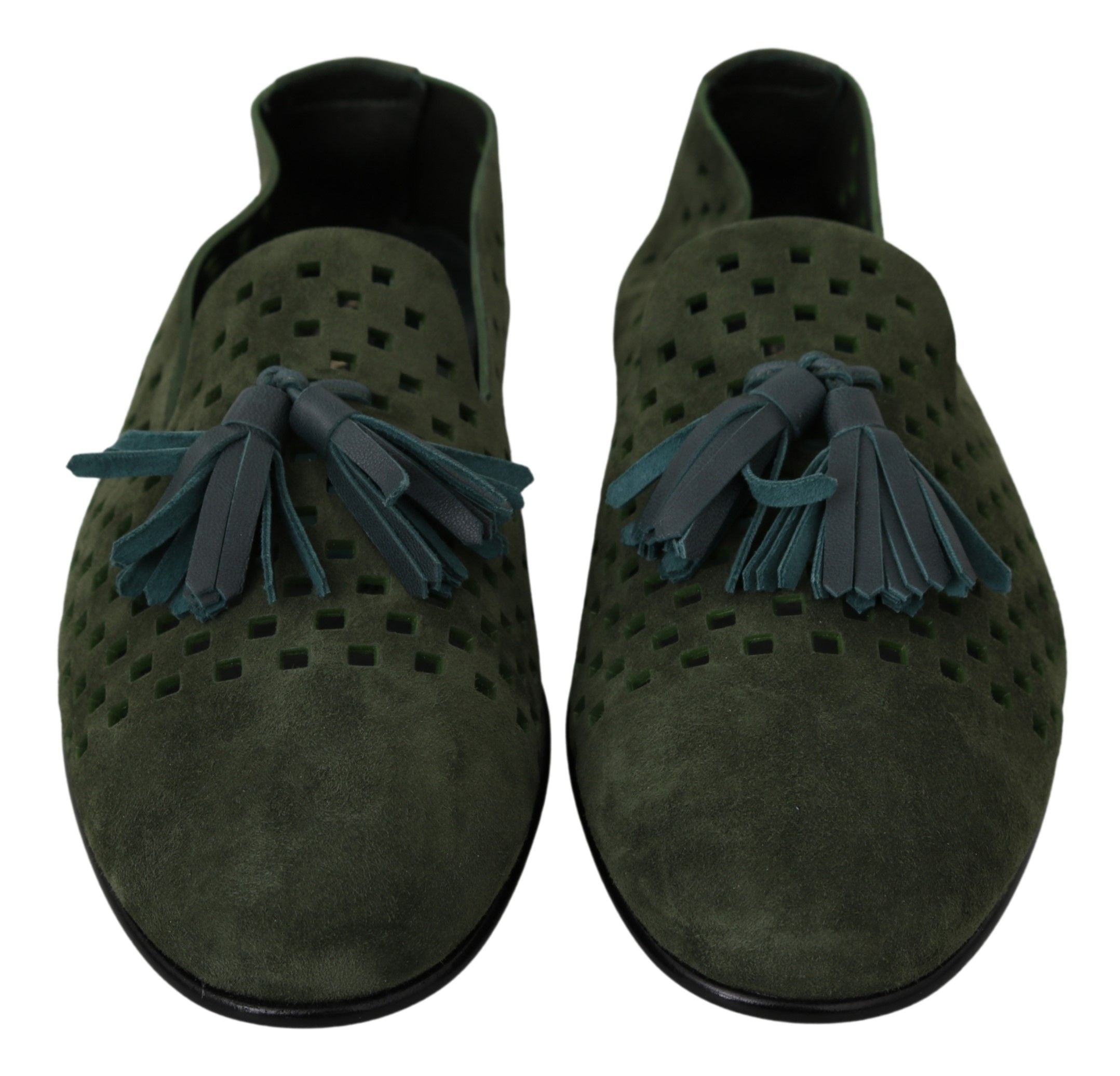 Mocassins élégants en daim vert Dolce & Gabbana pour hommes