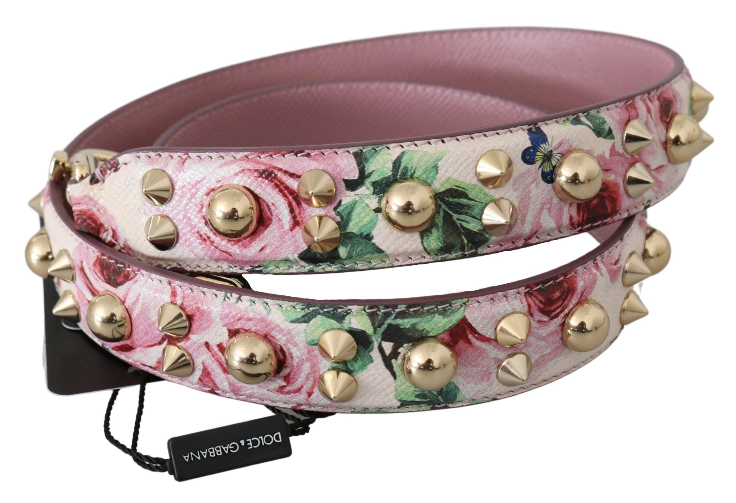 Bandoulière en cuir rose à fleurs chic Dolce & Gabbana