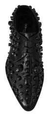 Dolce & Gabbana Elegant Black Dress Shoes with Crystals