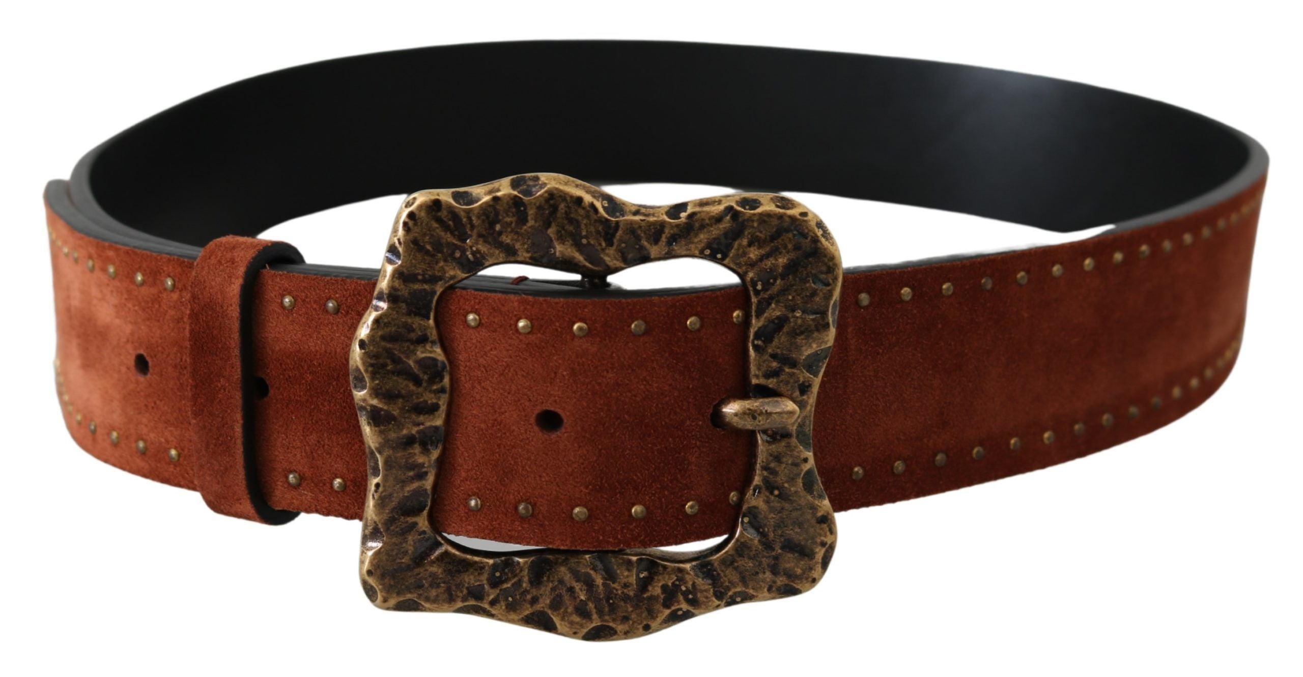 Ceinture élégante en cuir suédé Dolce & Gabbana avec clous dorés