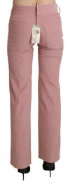 Ermanno Scervino Chic Pink Mid Waist Straight Trousers