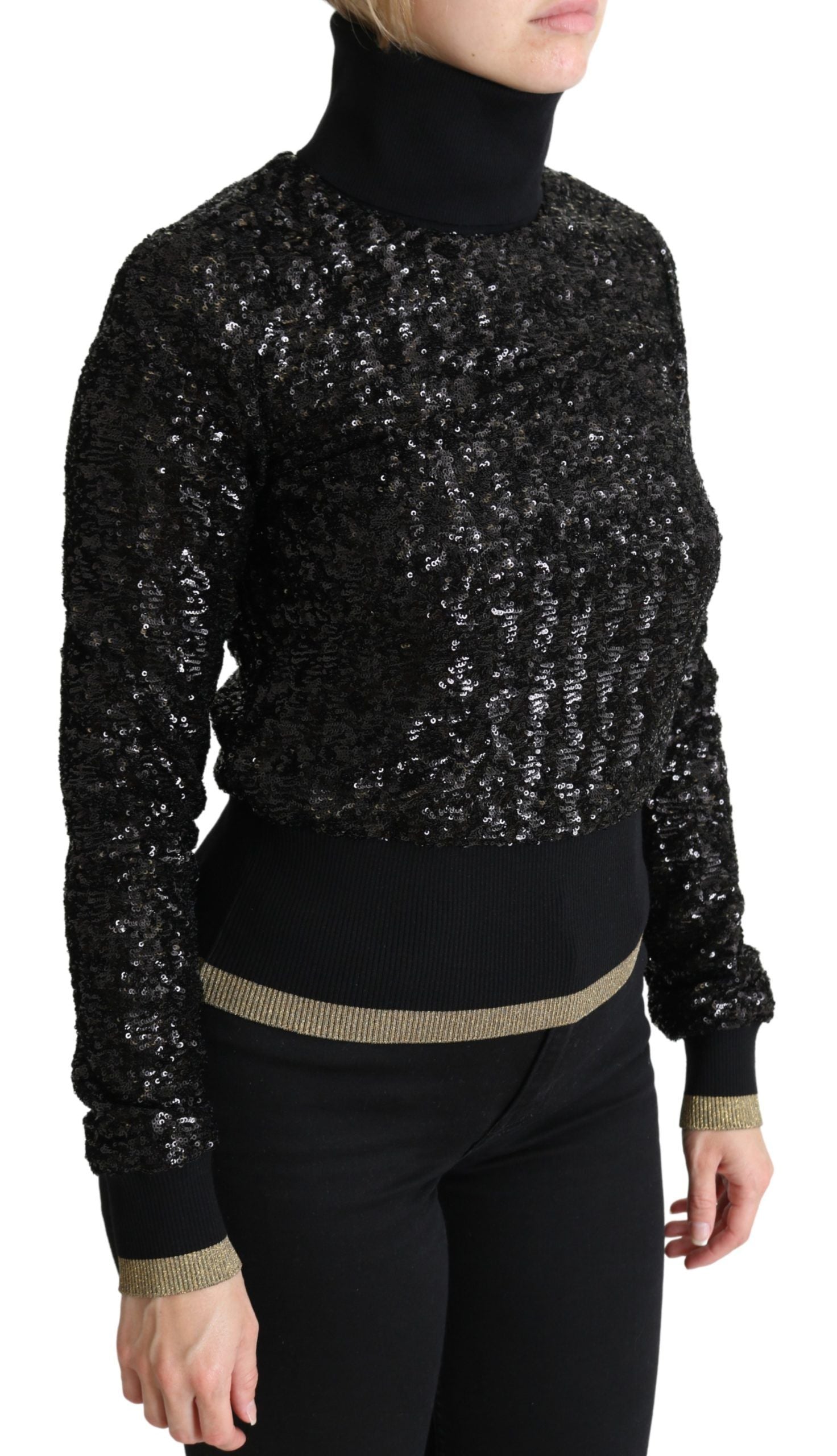 Dolce & Gabbana Eleganter Rollkragenpullover mit Pailletten