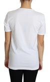 Dolce & Gabbana Crystal-Embellished White Cotton Tee