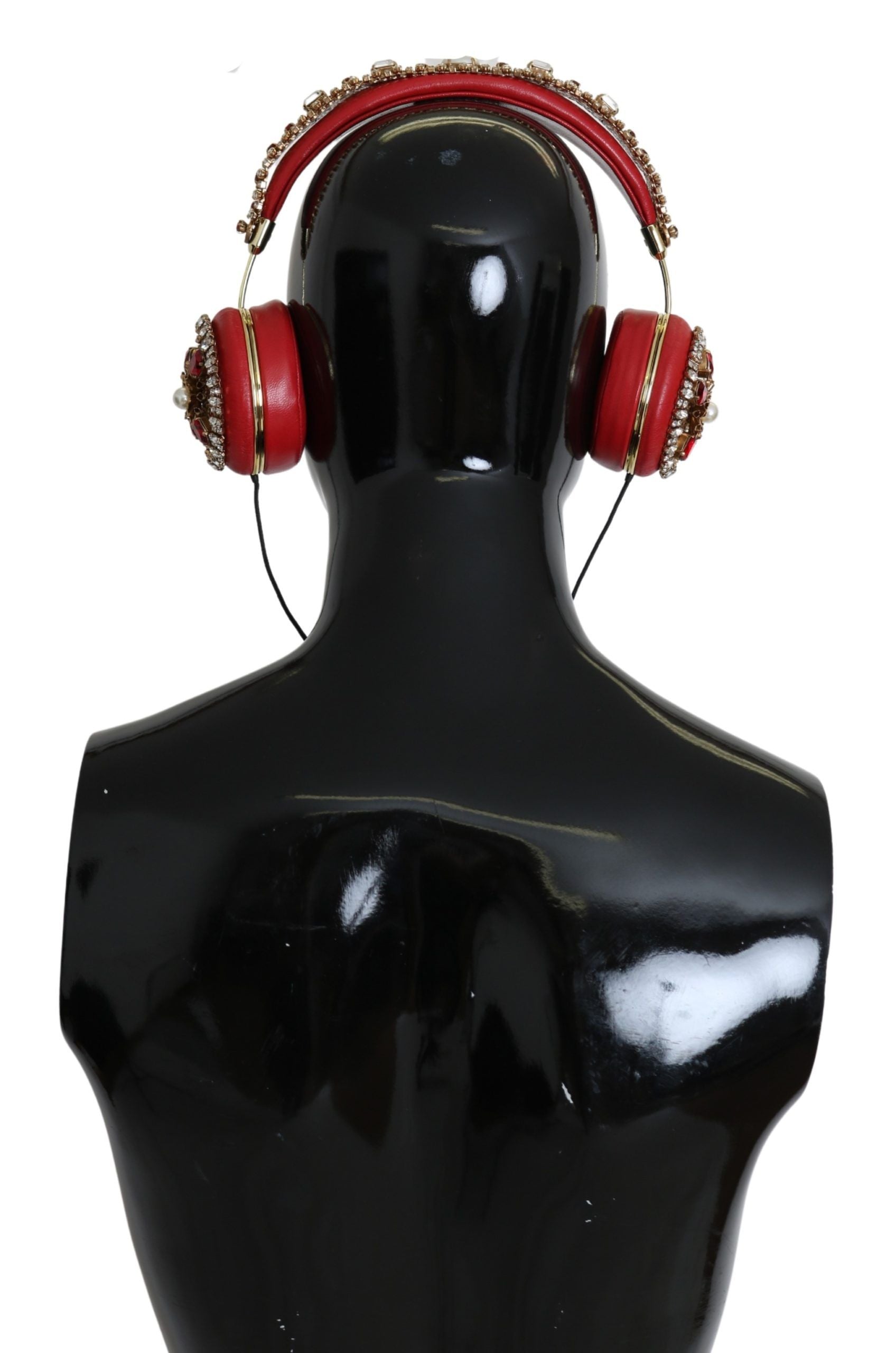 Casque audio en cuir cristal rouge Dolce & Gabbana