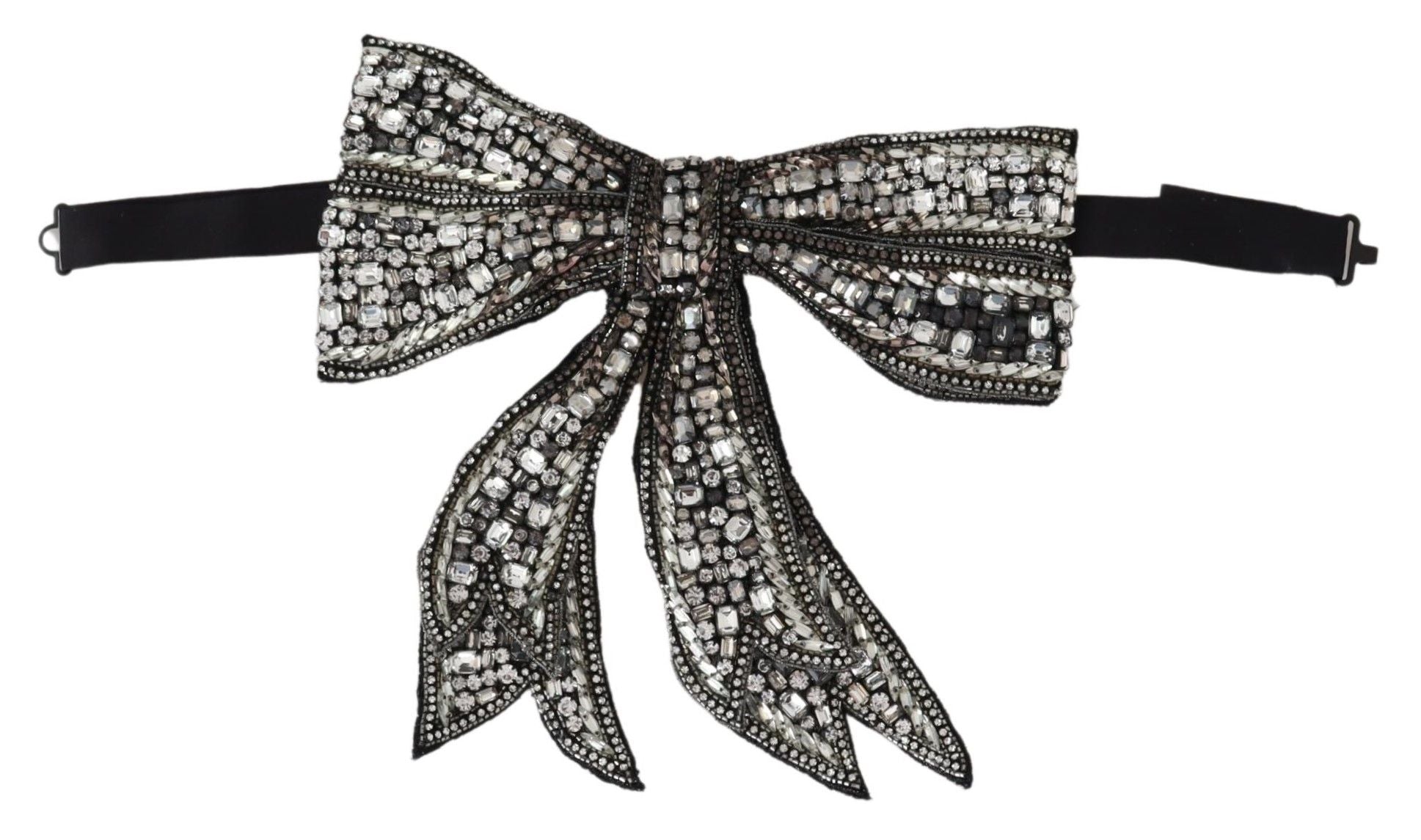 Nœud papillon en soie orné de cristaux Dolce & Gabbana - Silver Elegance