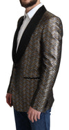 Dolce & Gabbana Elegant Metallic Jacquard Slim Blazer Jacket