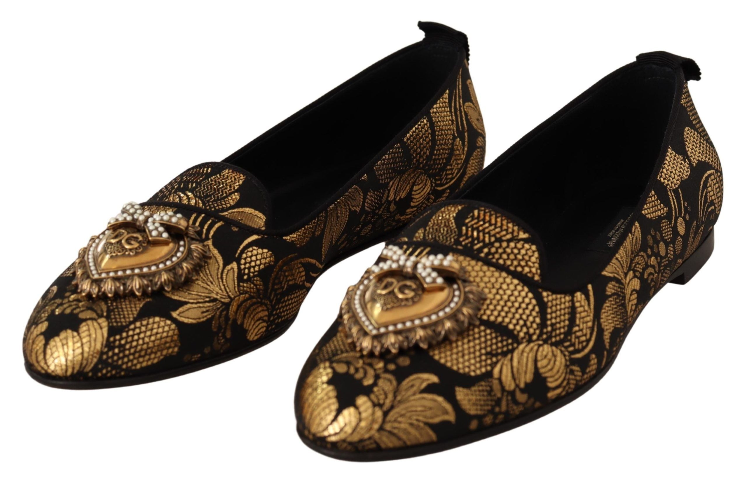 Dolce & Gabbana – Elegante Ballerinas aus Leder mit Herzverzierung