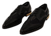 Dolce &amp; Gabbana Elegante schwarze Oxford-Schnürschuhe mit Goldbesatz