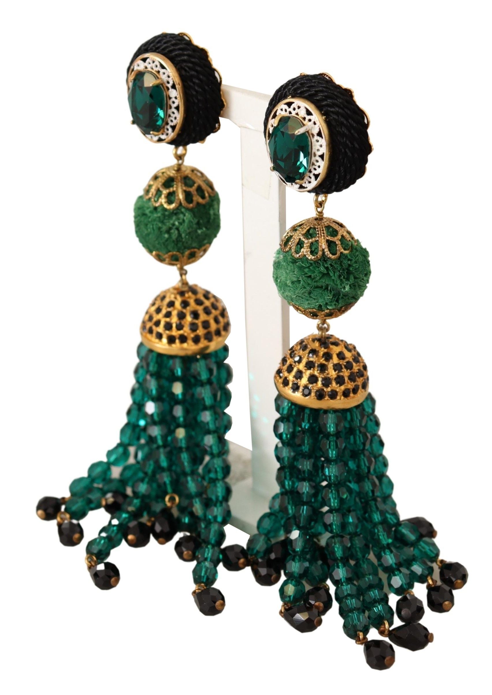 Boucles d'oreilles à clip élégantes en cristal Dolce & Gabbana