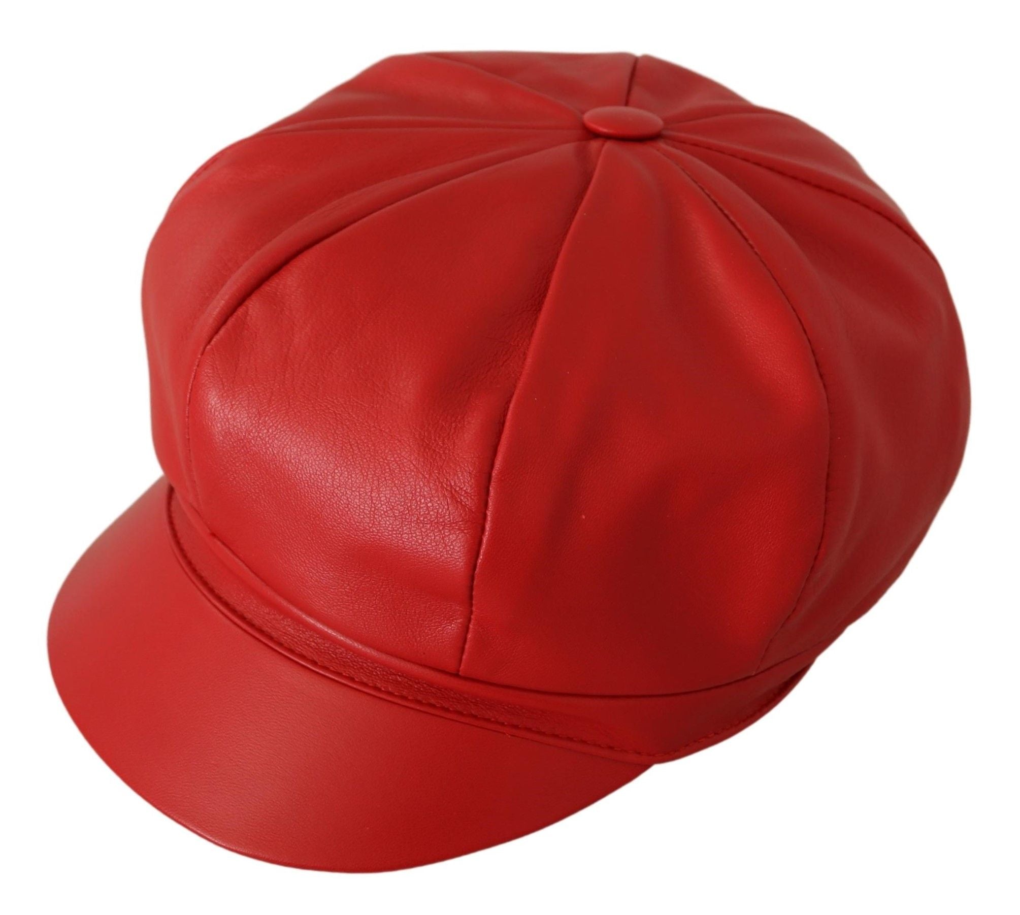 Casquette de taxi en cuir rouge chic Dolce & Gabbana