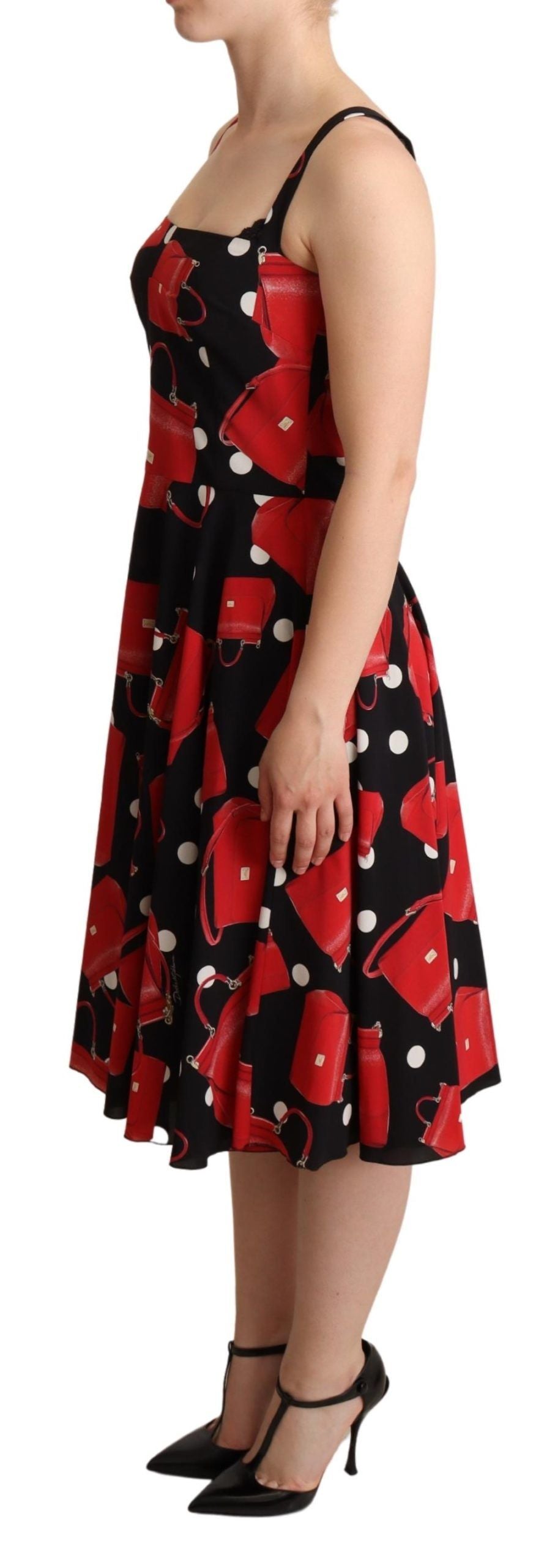 Dolce & Gabbana Sicilian Bag Print Sleeveless Midi Dress