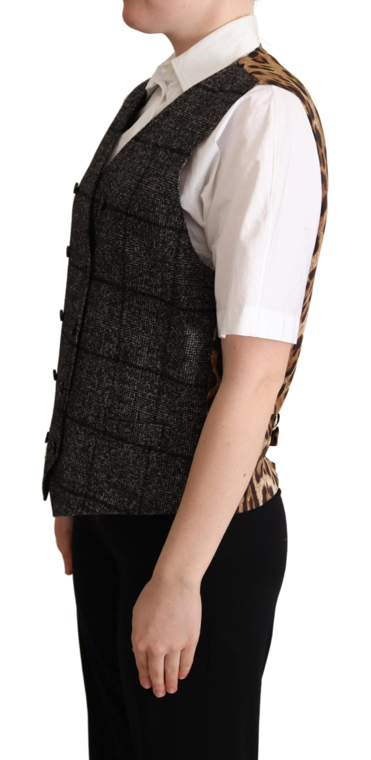 Dolce & Gabbana Elegant Leopard Print Sleeveless Vest