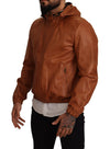 Dolce & Gabbana Elegant Brown Leather Bomber Jacket