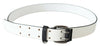 Costume National Chic White Leather Fashion Belt