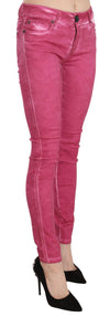 Dolce &amp; Gabbana Schicke, rosa Skinny-Hose mit mittlerer Taille