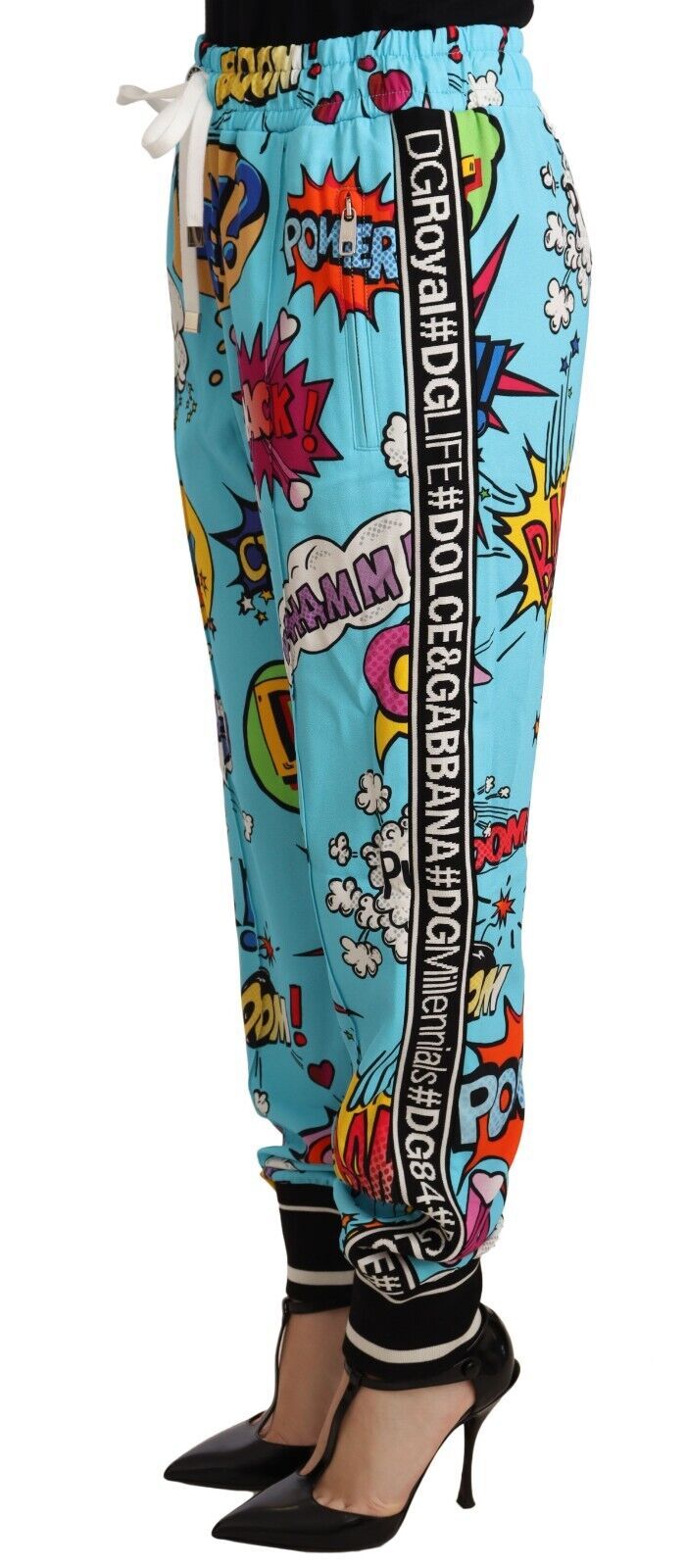 Dolce & Gabbana Schicke Jogginghose aus Strick mit Cartoon-Print