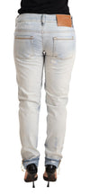 Acht Chic Light-Blue Folded Hem Denim Jeans