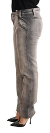 Ermanno Scervino Chic Gray Washed Low Waist Skinny Jeans