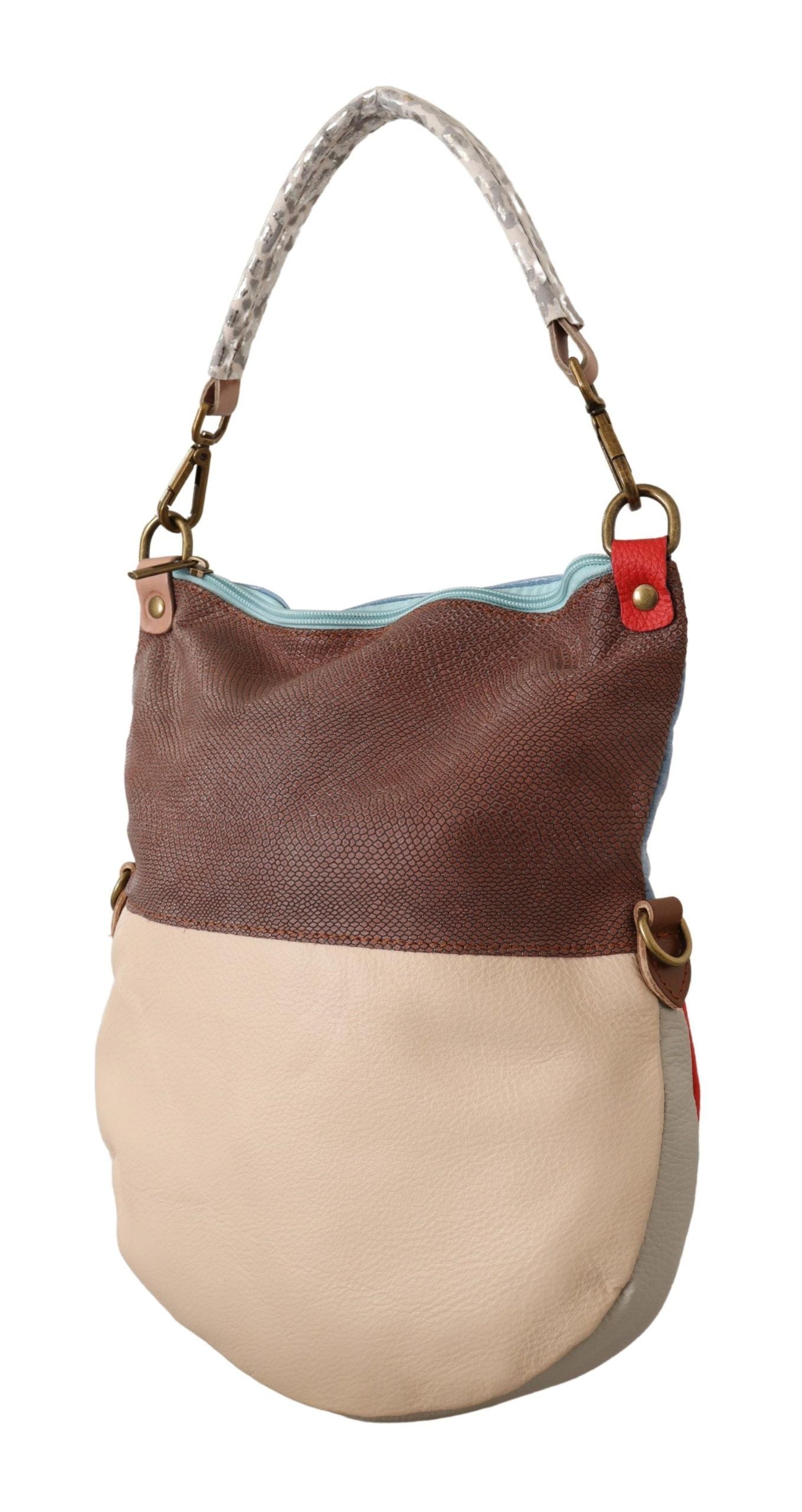 Sac fourre-tout chic en cuir multicolore avec accents dorés EBARRITO