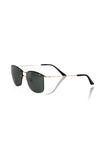 Frankie Morello Black Metallic Fiber Men Sunglass