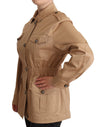 Dolce & Gabbana Chic Beige Button Down Coat with Embellishments