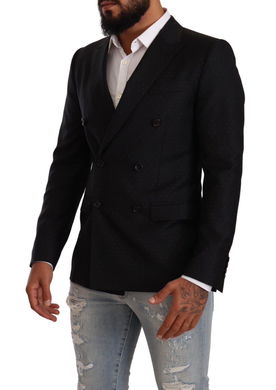 Dolce & Gabbana Eleganter, schwarzer, gepunkteter formeller Blazer