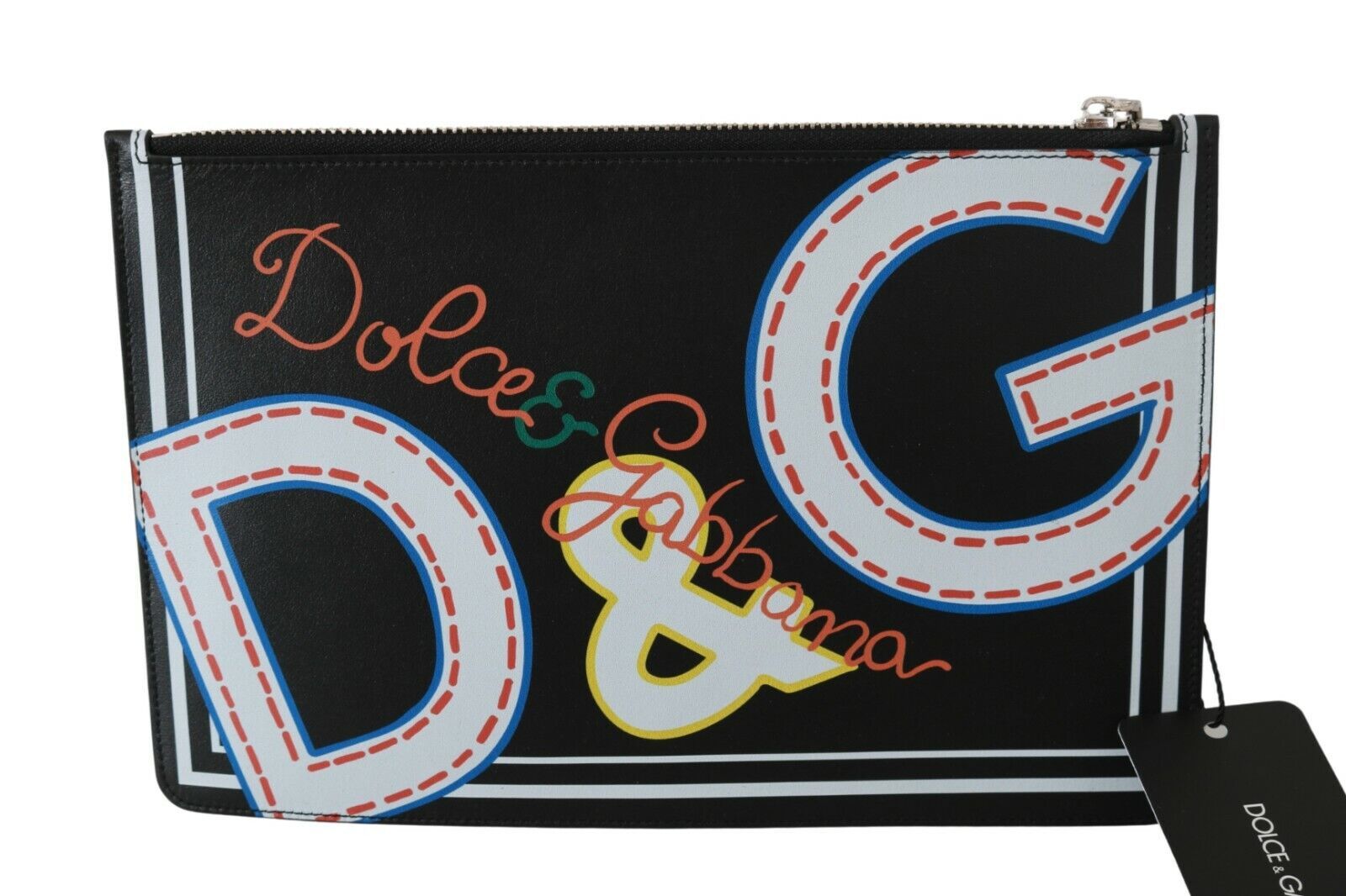 Dolce & Gabbana Elegante Münzbörse aus schwarzem Leder