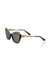 Frankie Morello Black Acetate Women Sunglasses