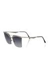 Frankie Morello Silver Metallic Women Sunglass