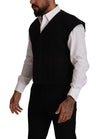 Dolce & Gabbana Elegant Black Wool Cotton Dress Vest