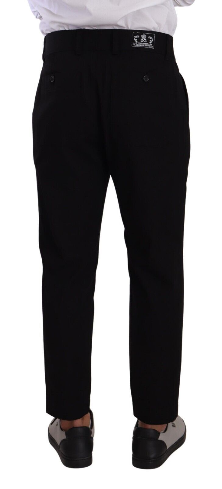 Pantalon chino fuselé élégant en coton noir Dolce & Gabbana