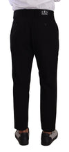 Pantalon chino fuselé élégant en coton noir Dolce &amp; Gabbana