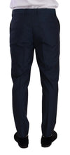 Pantalon habillé slim élégant Dolce &amp; Gabbana en bleu foncé