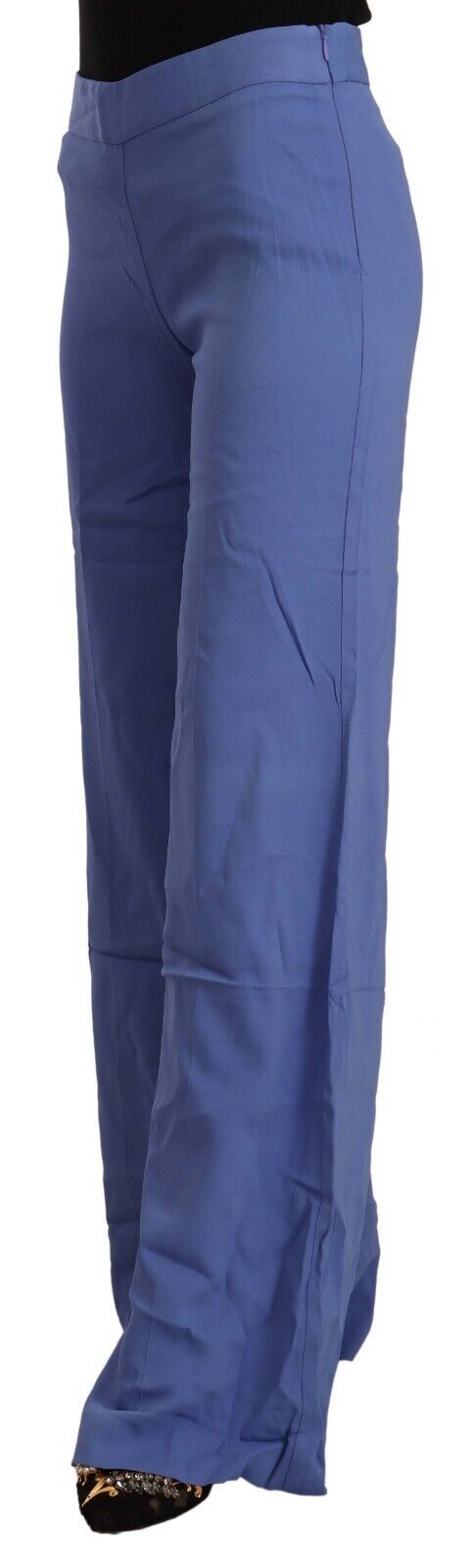 PAROSH Schicke Hose mit weitem Bein und hoher Taille in Blau