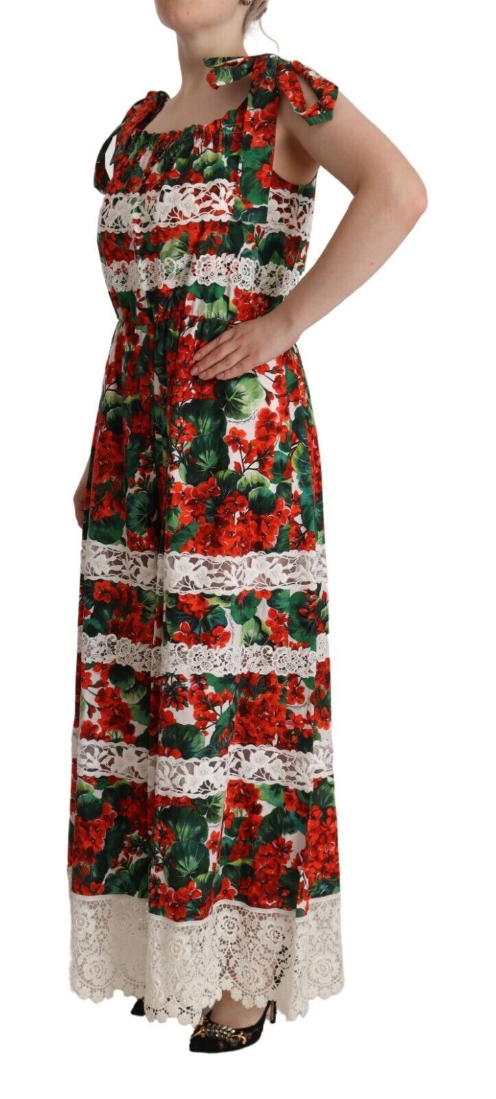 Mehrfarbiges Maxikleid mit Blumenmuster von Dolce & Gabbana