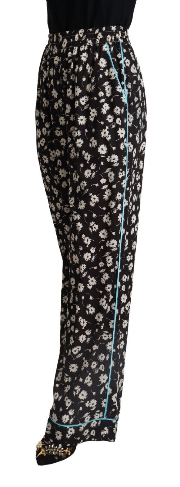 Dolce & Gabbana - Elegante Hose mit weitem Bein und Blumenmuster