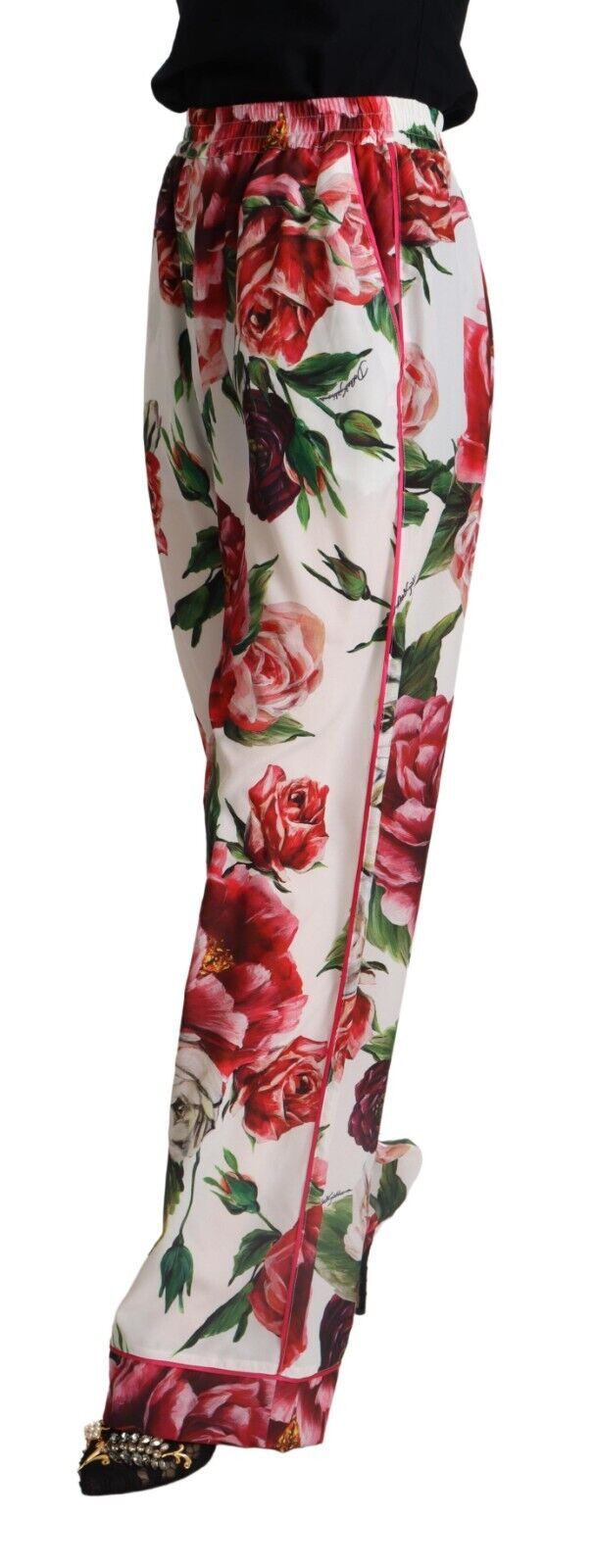 Dolce & Gabbana - Elegante Hose mit weitem Bein und Blumenmuster