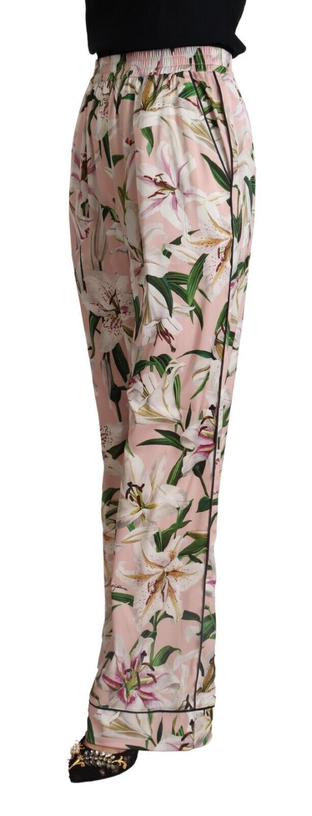 Dolce & Gabbana Elegante Hose mit weitem Bein und Blumenmuster