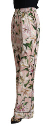 Dolce &amp; Gabbana Elegante Hose mit weitem Bein und Blumenmuster