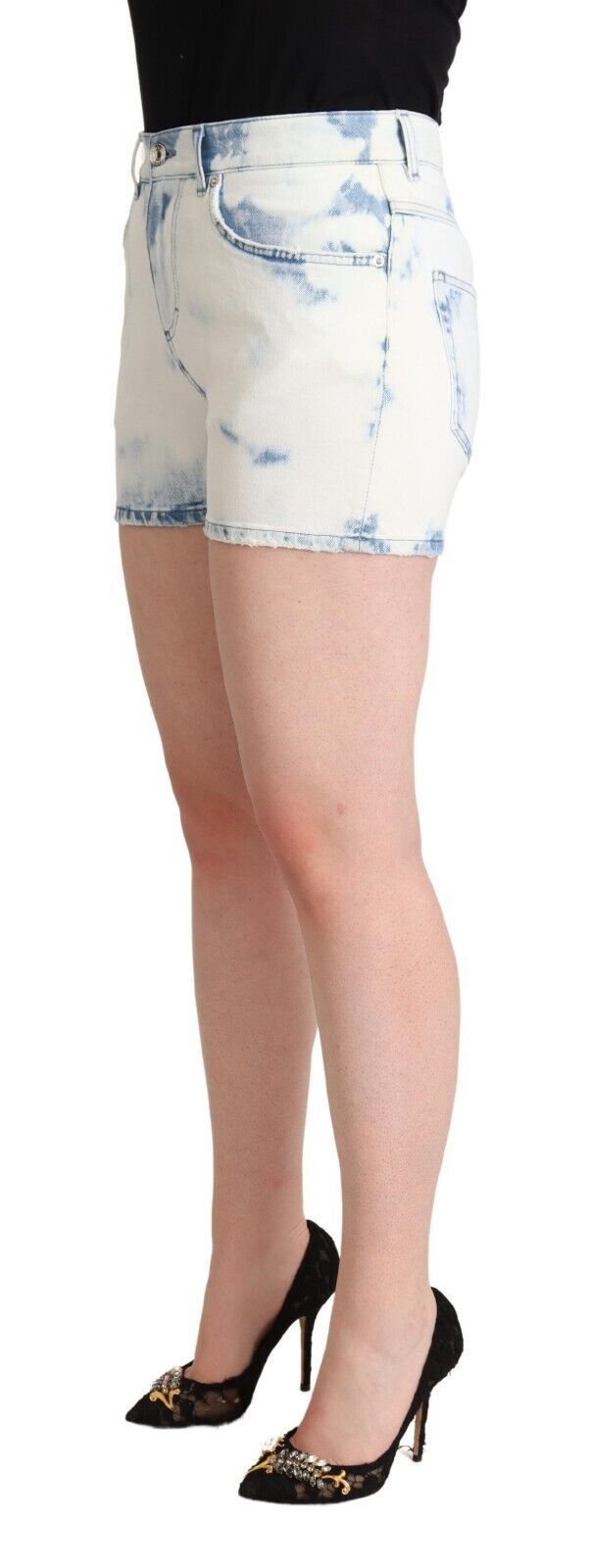 Short taille mi-haute en denim blanc chic Dolce & Gabbana