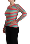 Dolce & Gabbana Elegant Striped Silk Crew Neck Pullover